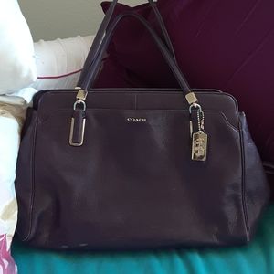 Coach leather plum purse